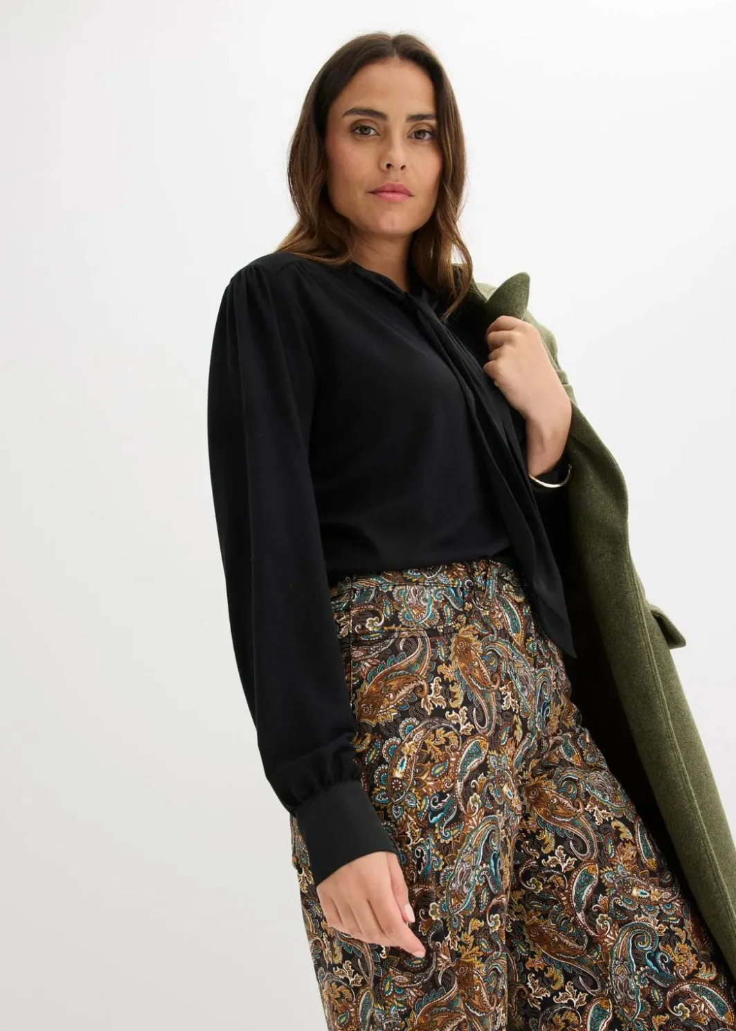 Damen bonprix Shirts & Tops|Shirt mit Viskose und Satinschluppe