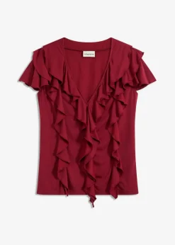 Damen bonprix Shirts & Tops|Shirt mit Volants aus softem Modal-Mix