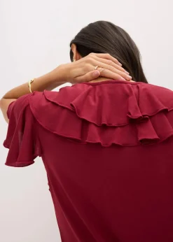 Damen bonprix Shirts & Tops|Shirt mit Volants aus softem Modal-Mix