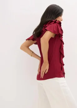 Damen bonprix Shirts & Tops|Shirt mit Volants aus softem Modal-Mix