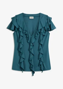 Shirt mit Volants aus softem Modal-Mix Damen Shirts & Tops
