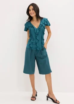 Shirt mit Volants aus softem Modal-Mix Damen Shirts & Tops