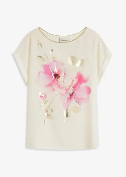 Damen bonprix Shirts & Tops|Shirt mit Webeinsatz