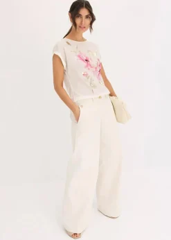 Damen bonprix Shirts & Tops|Shirt mit Webeinsatz