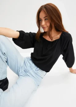 Damen bonprix Nachhaltigere Materialien|Shirts & Tops|Shirtbluse aus reiner Bio-Baumwolle