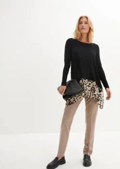 Online Shirtbluse aus Viskose-Mix mit Chiffoneinsatz Damen Shirts & Tops