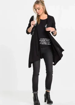 Damen bonprix Shirts & Tops|Shirtjacke aus softem Viskose-Mix