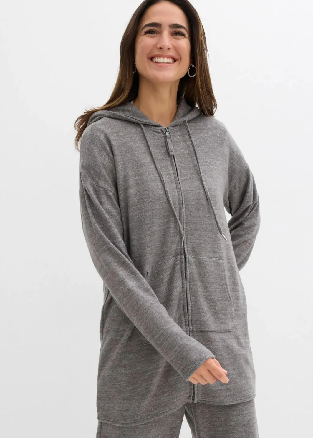 Damen bonprix Bekleidung·Umstandsmode|Strickmode|Shirtjacke in Strickoptik aus Viskose-Mix