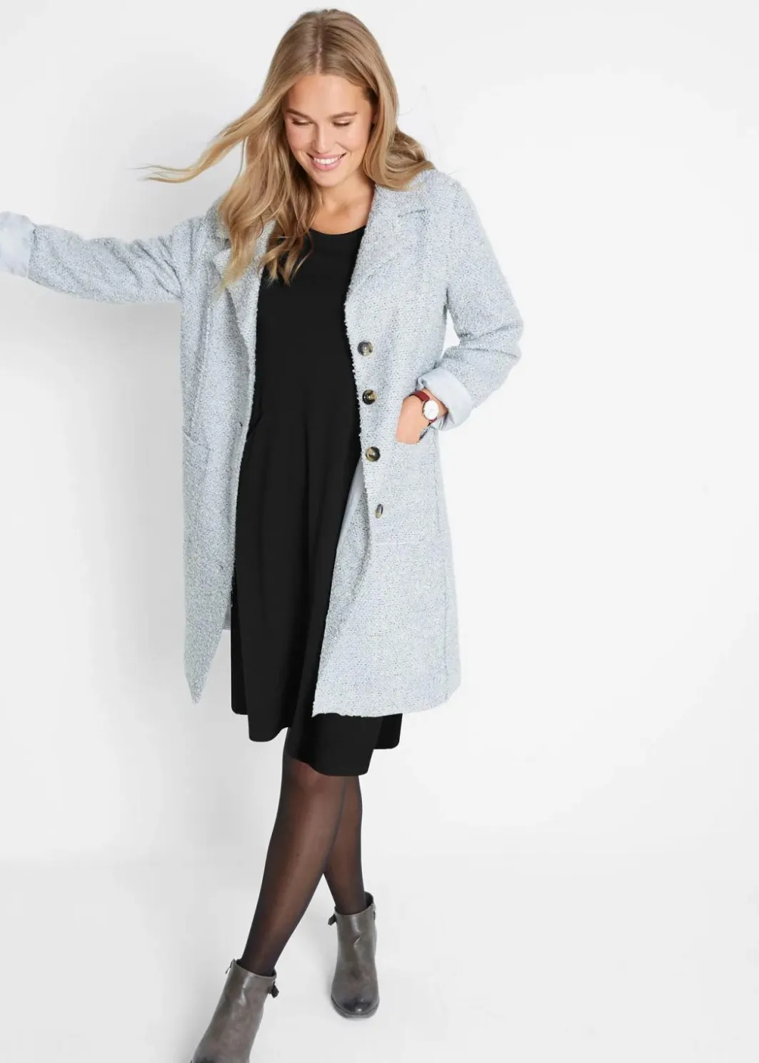 Damen bonprix Bekleidung·Pullover & Strickjacken|Shirtkleid aus Punto di Roma