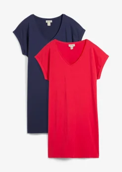 Outlet Shirtkleid aus reiner Bio-Baumwolle (2er Pack) Damen Nachhaltigere Materialien|Kleider