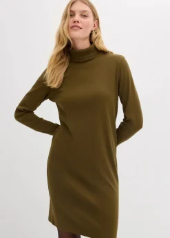 Online Shirtkleid aus schwerer elastischer Ripp-Qualität Damen Bekleidung·Röcke|Bekleidung·Pullover & Strickjacken
