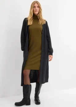 Online Shirtkleid aus schwerer elastischer Ripp-Qualität Damen Bekleidung·Röcke|Bekleidung·Pullover & Strickjacken
