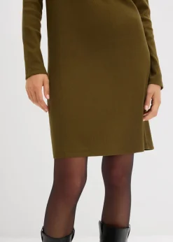 Online Shirtkleid aus schwerer elastischer Ripp-Qualität Damen Bekleidung·Röcke|Bekleidung·Pullover & Strickjacken