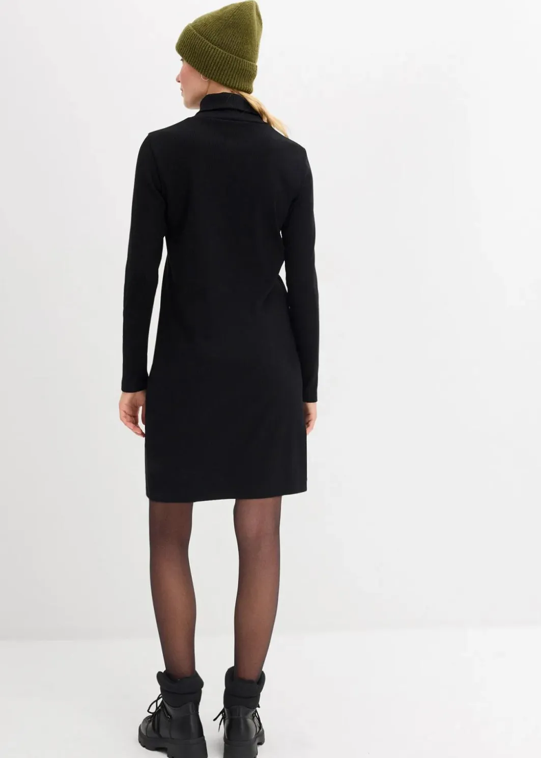 Damen bonprix Kleider|Basics|Shirtkleid aus schwerer elastischer Ripp-Qualität
