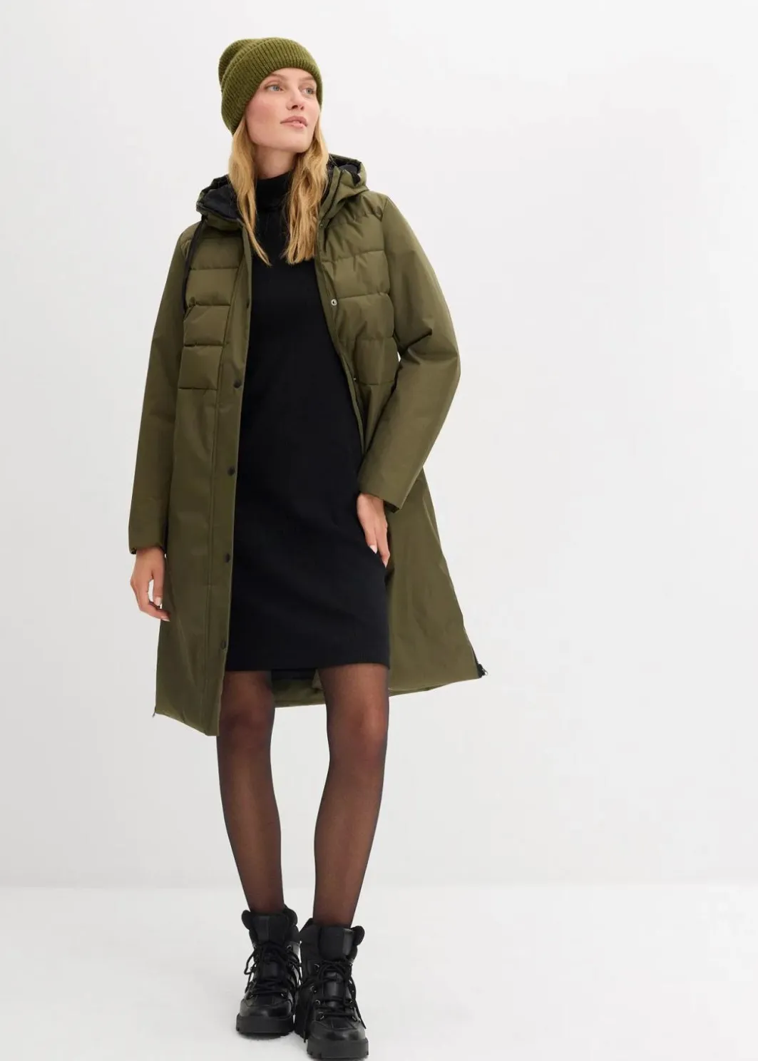 Damen bonprix Kleider|Basics|Shirtkleid aus schwerer elastischer Ripp-Qualität