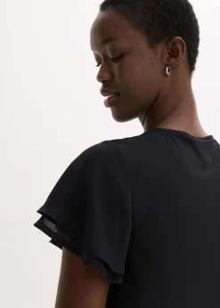 Damen bonprix Kleider|Shirtkleid mit Chiffonärmeln