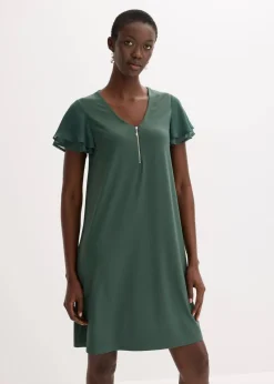 Damen bonprix Kleider|Shirtkleid mit Chiffonärmeln