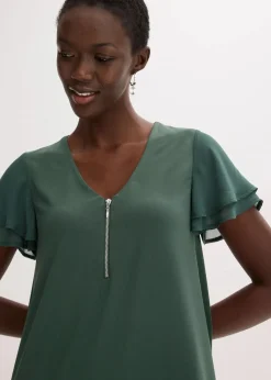 Damen bonprix Kleider|Shirtkleid mit Chiffonärmeln