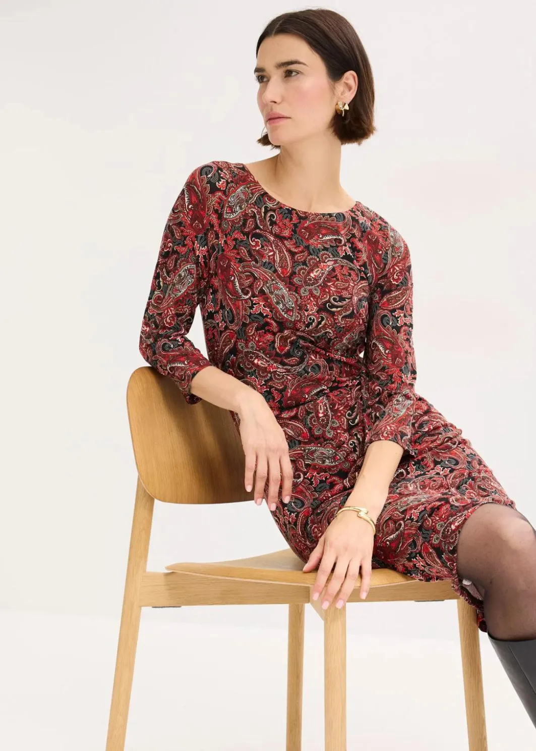 Hot Shirtkleid mit Paisley Druck Damen Bekleidung·Pullover & Strickjacken|Kleider