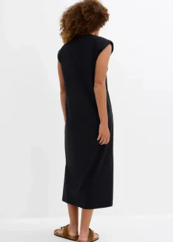 Damen bonprix Bekleidung·Röcke|Bekleidung·Pullover & Strickjacken|Shirtkleid mit Schulterpolstern aus reiner Bio-Baumwolle