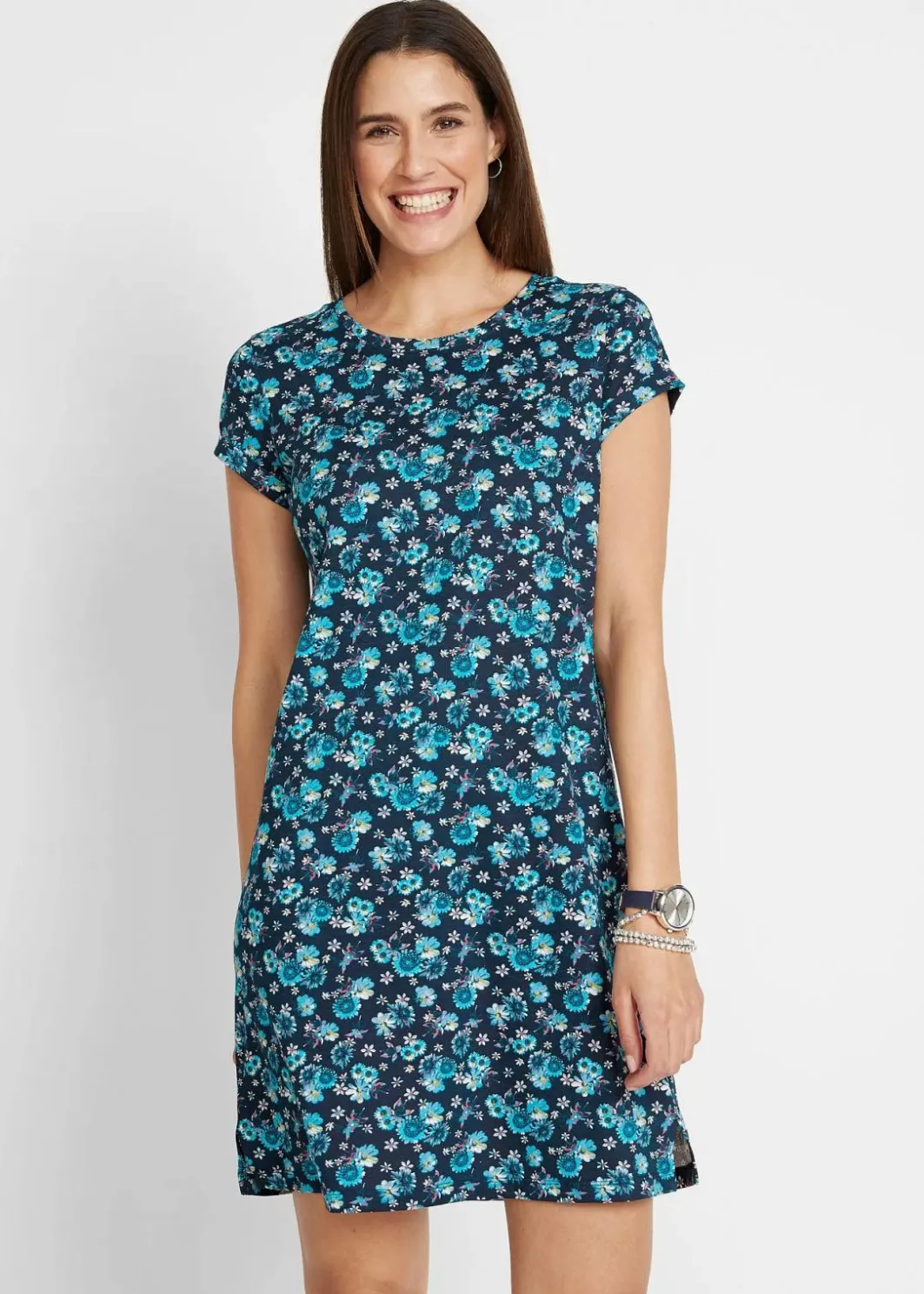 Clearance Shirtkleid mit seitlichen Schlitzen aus reiner Baumwolle (2er Pack) Damen Kleider|Bekleidung·Pullover & Strickjacken
