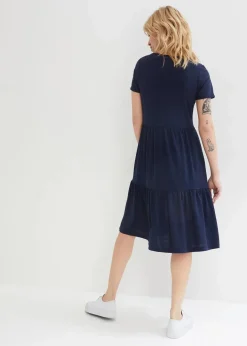 Discount Shirtkleid mit Strukturmuster aus Viskose-Mix Damen Kleider