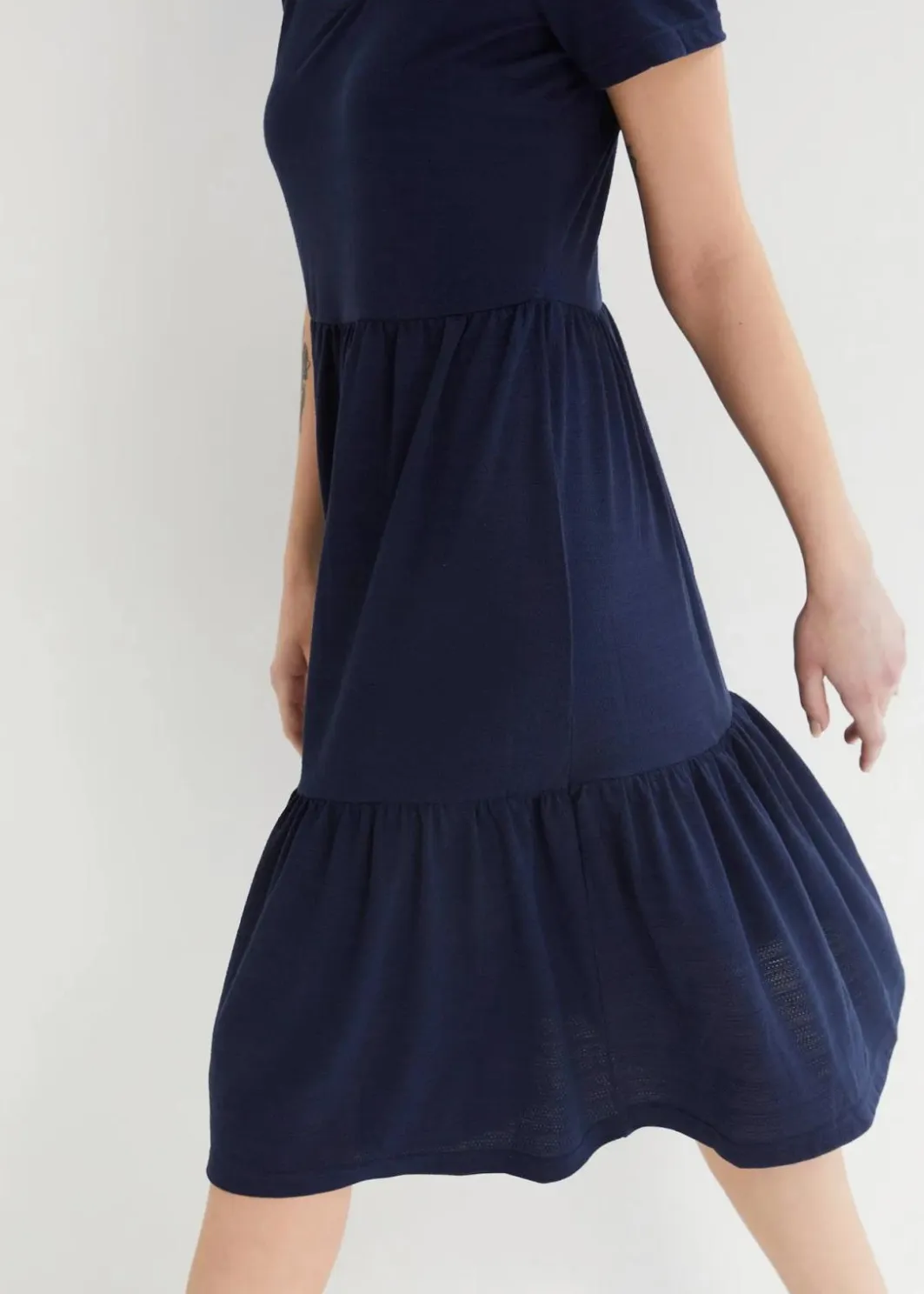 Discount Shirtkleid mit Strukturmuster aus Viskose-Mix Damen Kleider