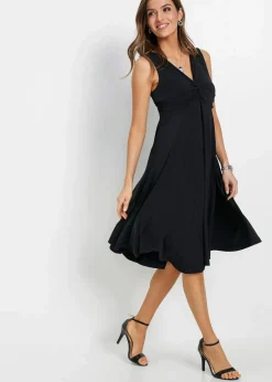 Damen bonprix Kleider|Shirtkleid mit V-Ausschnitt