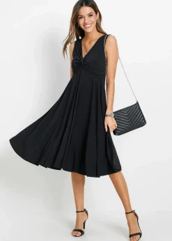 Damen bonprix Kleider|Shirtkleid mit V-Ausschnitt