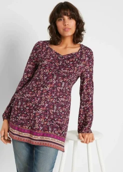 New Shirt-Tunika aus Baumwoll-Viskose-Mix Damen Nachhaltigere Materialien|Shirts & Tops