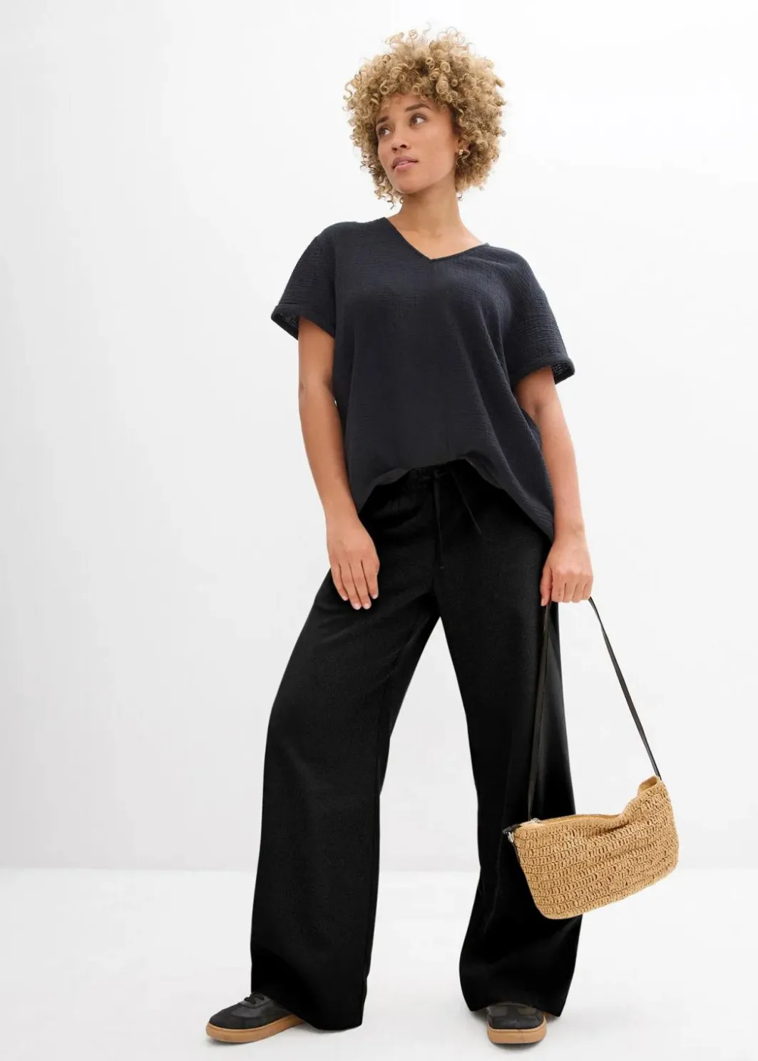 Damen bonprix Blusen & Tuniken|Bekleidung·Jacken & Mäntel|Shirt-Tunika aus softem Musselin