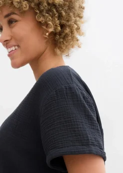 Damen bonprix Blusen & Tuniken|Bekleidung·Jacken & Mäntel|Shirt-Tunika aus softem Musselin