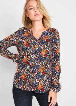 Clearance Shirt-Tunika, bedruckt, Langarm Damen Nachhaltigere Materialien|Shirts & Tops