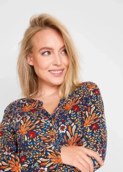 Clearance Shirt-Tunika, bedruckt, Langarm Damen Nachhaltigere Materialien|Shirts & Tops