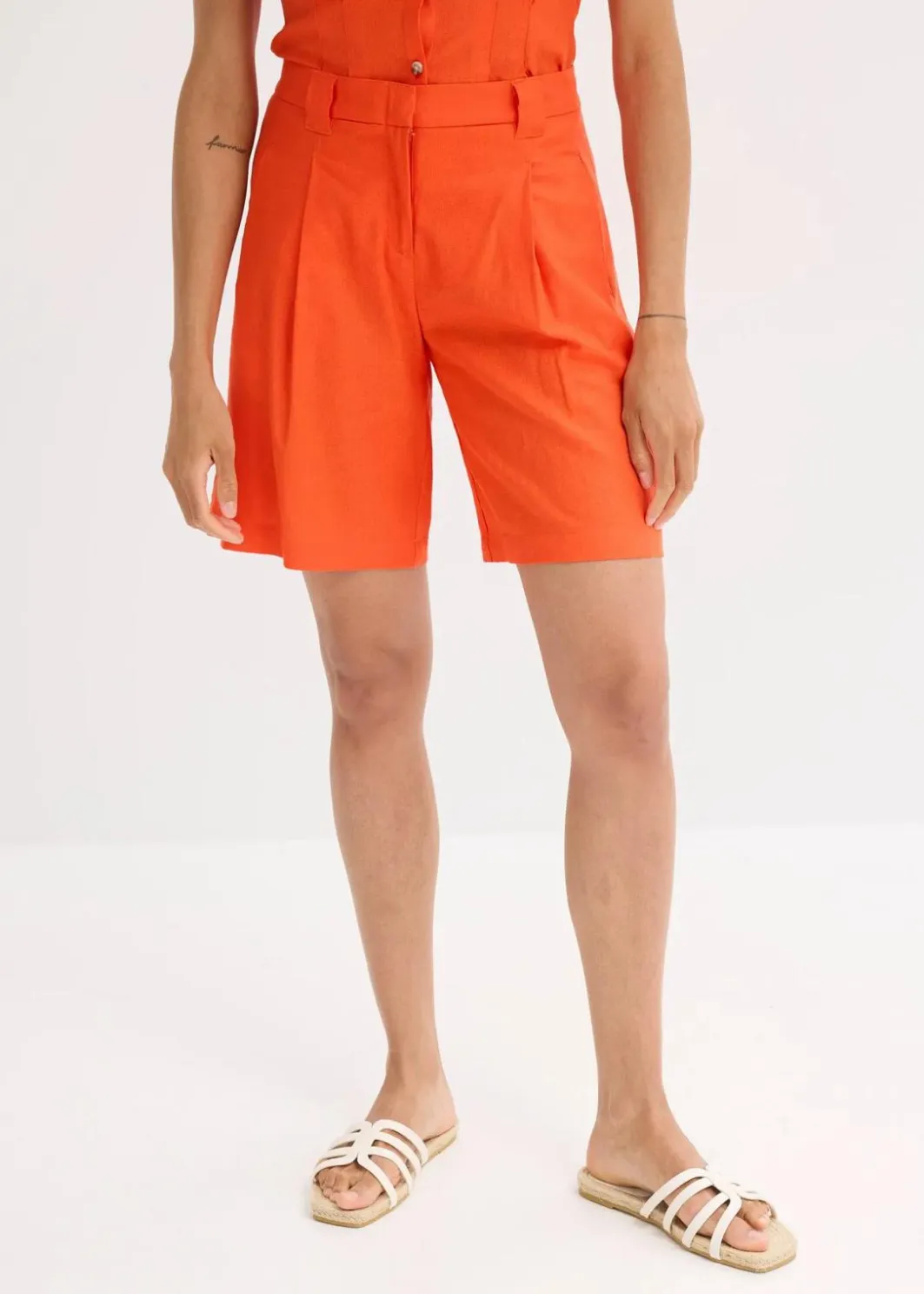 Damen bonprix Bekleidung·Outdoorbekleidung|Bekleidung·Kleider|Shorts aus leichtem Leinen-Mix