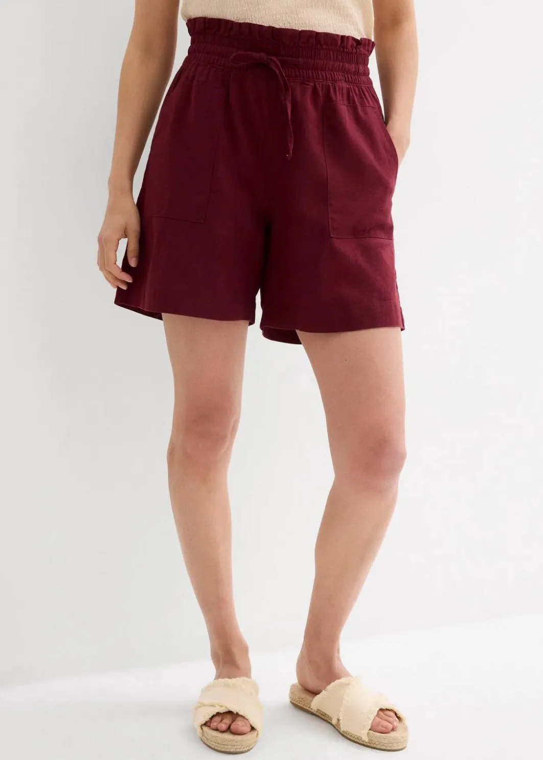 Damen bonprix Hosen|Shorts|Shorts mit Leinen