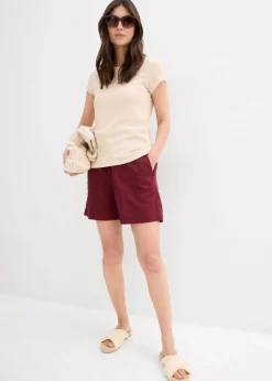 Damen bonprix Hosen|Shorts|Shorts mit Leinen