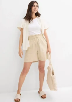 Damen bonprix Bekleidung·Outdoorbekleidung|Bekleidung·Kleider|Shorts mit Leinen