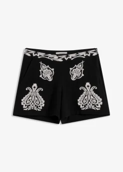 Damen bonprix Bekleidung·Outdoorbekleidung|Bekleidung·Kleider|Shorts mit Stickerei aus softem Viskose Mix
