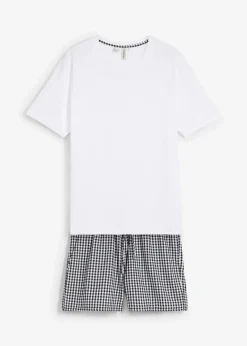 Sale Shorty aus reiner Baumwolle mit kurzen Ärmeln Herren Pyjamas|Große Größen