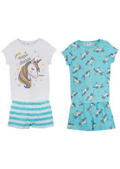 Kinder bonprix Mädchen·Nachtwäsche|Shorty aus reiner Baumwolle (4-tlg. Set)