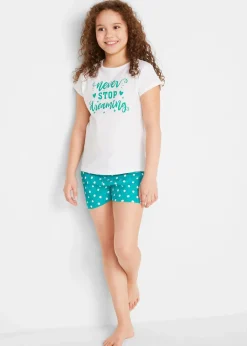 Clearance Shorty aus reiner Baumwolle mit kurzen Ärmeln (4-tlg. Set) Kinder Mädchen·Nachtwäsche