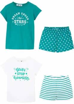 Clearance Shorty aus reiner Baumwolle mit kurzen Ärmeln (4-tlg. Set) Kinder Mädchen·Nachtwäsche