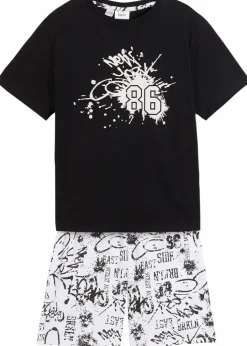 Kinder bonprix Jungen·Nachtwäsche|Shorty aus reiner Baumwolle (2-tlg. Set)