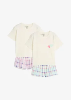 Kinder bonprix Mädchen·Nachtwäsche|Shorty aus reiner Bio-Baumwolle (4-tlg. Set)