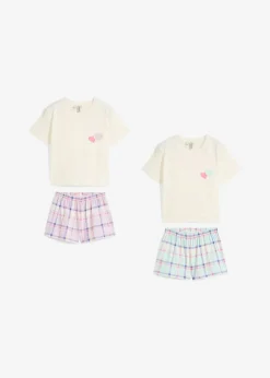Kinder bonprix Mädchen·Nachtwäsche|Shorty aus reiner Bio-Baumwolle (4-tlg. Set)