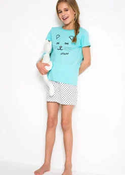 Online Shorty aus reiner Bio-Baumwolle (2-tlg. Set) Kinder Mädchen·Nachtwäsche