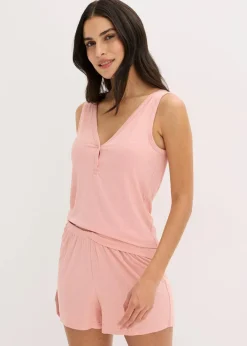 Damen bonprix Nachhaltigere Materialien|Nachtwäsche|Shorty aus weicher Rippe