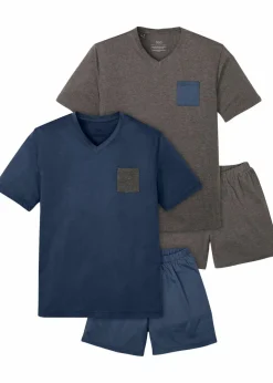 Shorty mit Baumwolle (4-tlg.Set) Herren Pyjamas|Große Größen