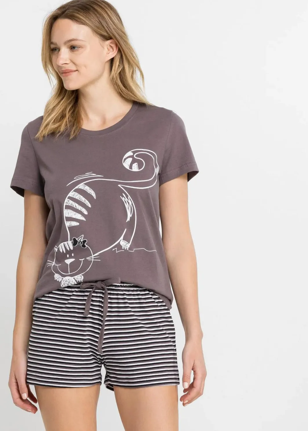 Damen bonprix Wäsche·Nachtwäsche|Nachhaltigere Materialien|Shorty mit Haargummi